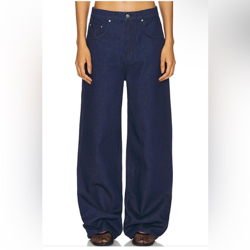GRLFRND Enya Dropped Crotch Jeans Franklin dark blue denim baggy Revolve 27-31 - Picture 4 of 14